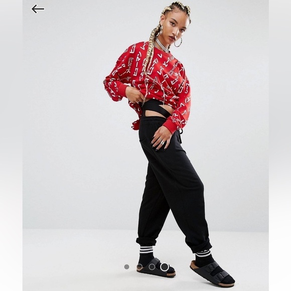 Adidas Originals x Pharrell Williams Power Red Graphic Print Sweatshirt Size XS - Picture 4 of 9